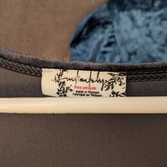 Free People Teal and/or Silver Don't You Wish Velvet Bodysuit (Large/US10/US12) - Picture 7 of 14